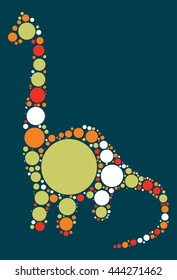 dinosaur shape vector design by color point