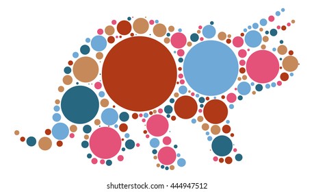 dinosaur shape vector design by color point