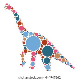 dinosaur shape vector design by color point