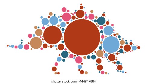 dinosaur shape vector design by color point