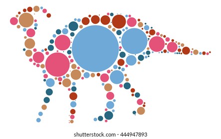 dinosaur shape vector design by color point