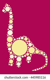 dinosaur shape vector design by color point