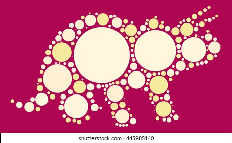 dinosaur shape vector design by color point