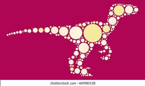 dinosaur shape vector design by color point