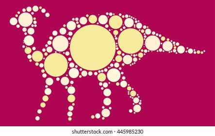 dinosaur shape vector design by color point