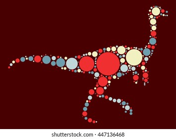 dinosaur shape vector design by color point
