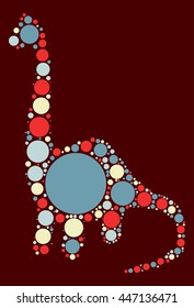 dinosaur shape vector design by color point
