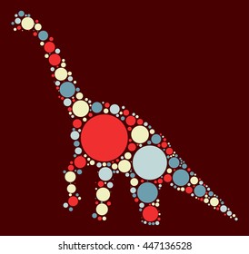 dinosaur shape vector design by color point