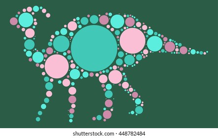 dinosaur shape vector design by color point