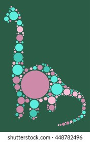 dinosaur shape vector design by color point