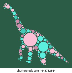 dinosaur shape vector design by color point