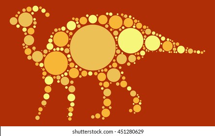 dinosaur shape vector design by color point