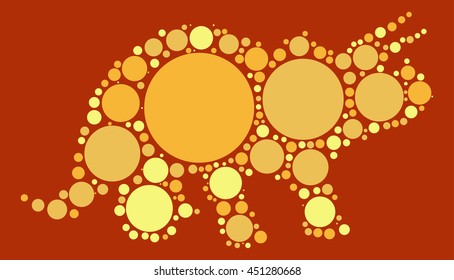 dinosaur shape vector design by color point