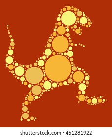 dinosaur shape vector design by color point