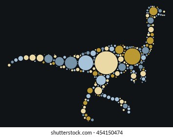 dinosaur shape vector design by color point
