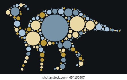 dinosaur shape vector design by color point