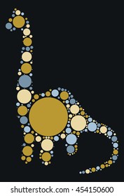 dinosaur shape vector design by color point
