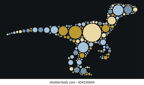 dinosaur shape vector design by color point