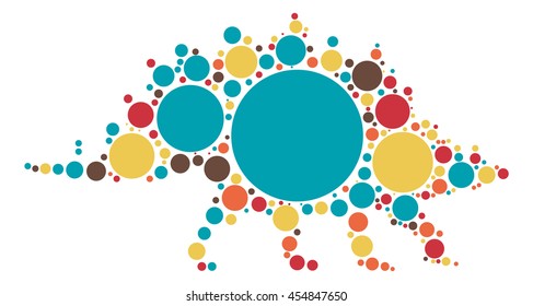 dinosaur shape vector design by color point