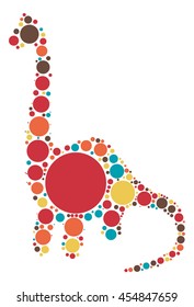 dinosaur shape vector design by color point
