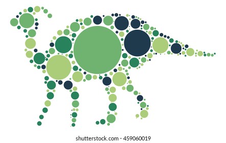 dinosaur shape vector design by color point