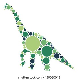 dinosaur shape vector design by color point