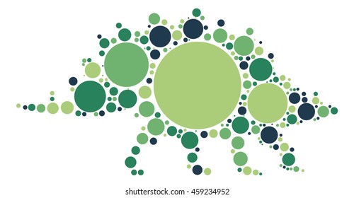 dinosaur shape vector design by color point