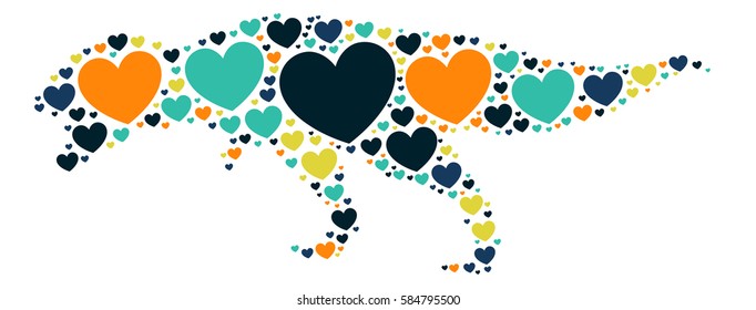 dinosaur shape vector design illustration