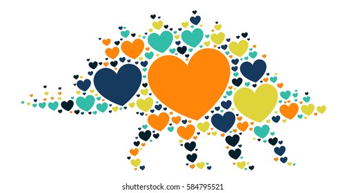 dinosaur shape vector design illustration