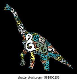 dinosaur shape vector design illustration