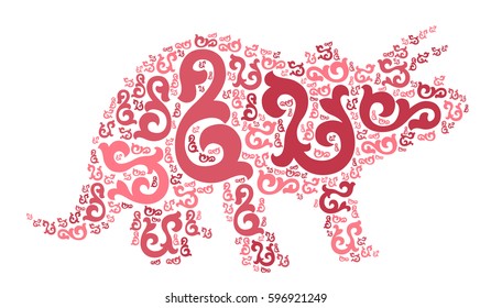dinosaur shape vector design illustration
