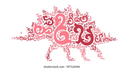 dinosaur shape vector design illustration
