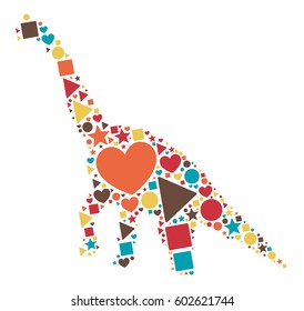 dinosaur shape vector design illustration