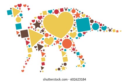 dinosaur shape vector design illustration
