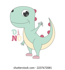 Ilustración vectorial de los zapatos de dinosaurio con juego de goma. Para la impresión de camisetas y otros usos.