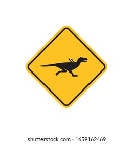 Dinosaur sign board logo icon design concept. Flat Vector illustration. Isolated on white background