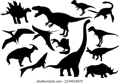 Dinosaur silhouette animal illustration vector