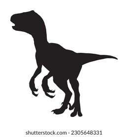 dinosaur silhouette black isolated with white background