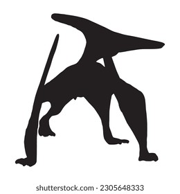 dinosaur silhouette black isolated with white background