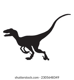 dinosaur silhouette black isolated with white background
