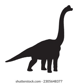 dinosaur silhouette black isolated with white background