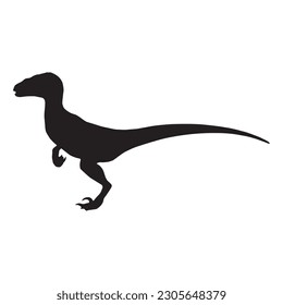 dinosaur silhouette black isolated with white background