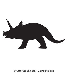 dinosaur silhouette black isolated with white background