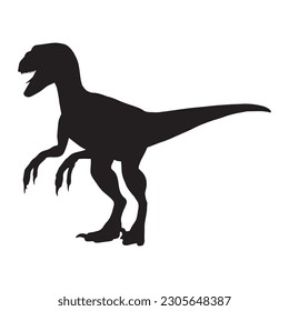 dinosaur silhouette black isolated with white background