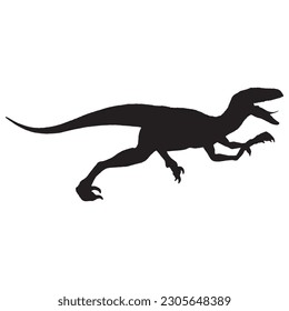 dinosaur silhouette black isolated with white background