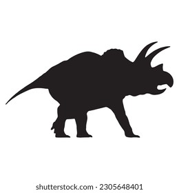 dinosaur silhouette black isolated with white background