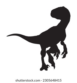 dinosaur silhouette black isolated with white background