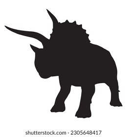 dinosaur silhouette black isolated with white background