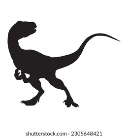 dinosaur silhouette black isolated with white background