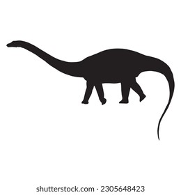 dinosaur silhouette black isolated with white background